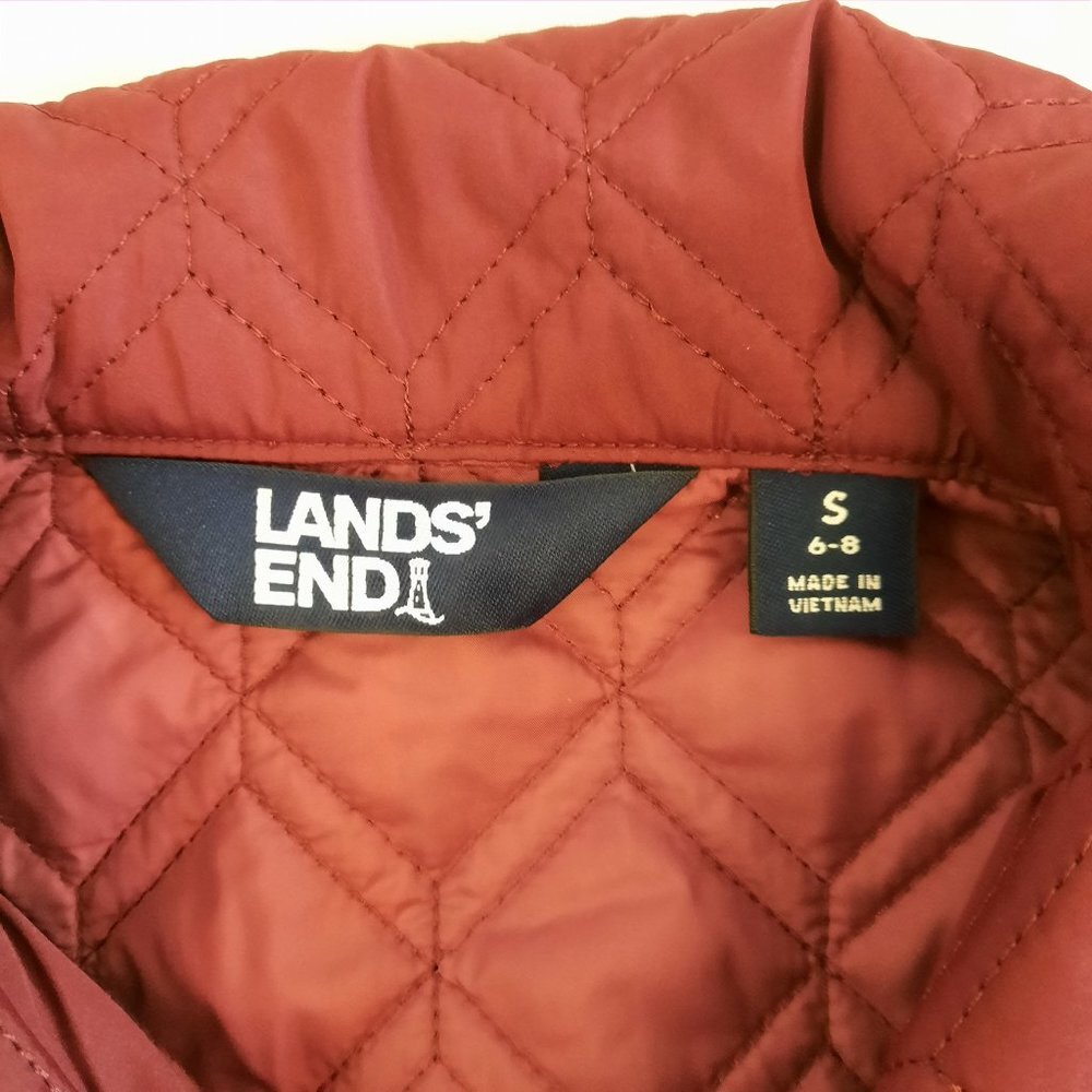 Lands' End Vest Jacket, High Neck W/ Buttons, Quilted, Women's Small 6-8 - Picture 11 of 11